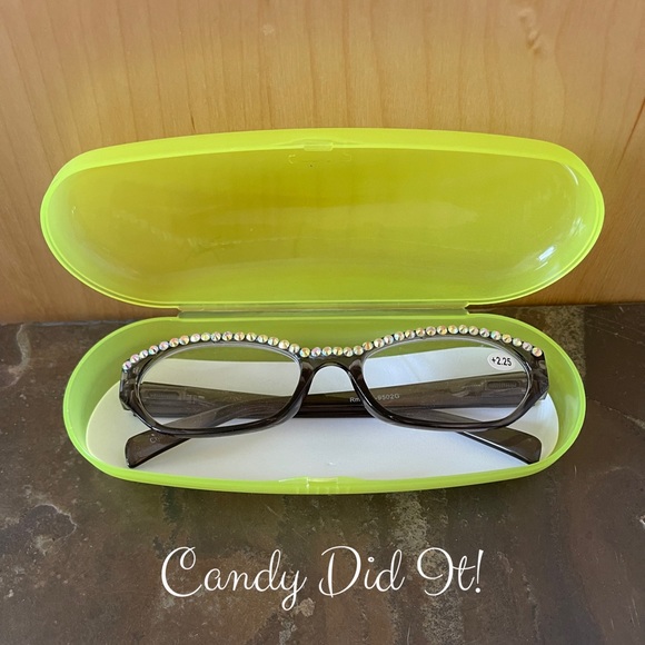 NWT Gray W/ AB Crystals Bling Reader Glasses 2.25 - Picture 9 of 10